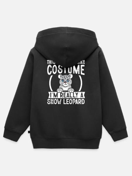 Schneeleopard - Kinder Premium Organic Zip Hoodie - Schwarz