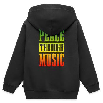 Reggae Musik Rastafari Jamaika - Kinder Premium Organic Zip Hoodie - Schwarz - Hinten - AI Model Kid Male (0cm)