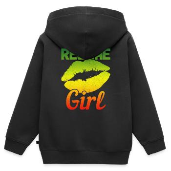 Reggae Musik Rastafari Jamaika - Kinder Premium Organic Zip Hoodie - Schwarz - Hinten - AI Model Kid Male (0cm)