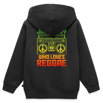 Reggae Musik Rastafari Jamaika - Kinder Premium Organic Zip Hoodie - Schwarz - Hinten - AI Model Kid Male (0cm)