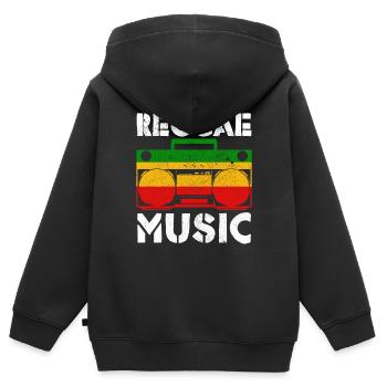 Reggae Musik Rastafari Jamaika - Kinder Premium Organic Zip Hoodie - Schwarz - Hinten - AI Model Kid Male (0cm)