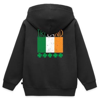 Patriotische irische Flagge Irland Kleeblatt - Kinder Premium Organic Zip Hoodie - Schwarz - Hinten - AI Model Kid Male (0cm)