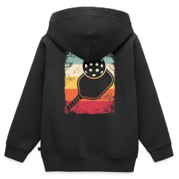 Wiffleball Club Retro Pickleball Team - Kids Premium Organic Zip-up Hoodie - black - Back - AI Model Kid Male (0cm)