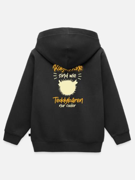 Kugelfisch ist cooler Aquaristik - Kinder Premium Organic Zip Hoodie - Schwarz