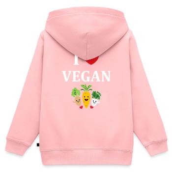 Humorvolles kleines veganes Gemüse - Kinder Premium Organic Zip Hoodie - Rosa - Hinten - AI Model Kid Female (0cm)