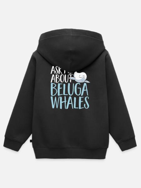 Weißwal Beluga Wal - Kinder Premium Organic Zip Hoodie - Schwarz