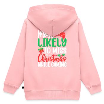 Le plus susceptible de manquer Noël en jouant à Funny - Sweat Premium à capuche zippé enfant bio - rose - Dos - AI Model Kid Female (0cm)