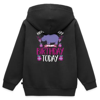Hippopotame Hippopotame - Sweat Premium à capuche zippé enfant bio - noir - Dos - AI Model Kid Male (0cm)