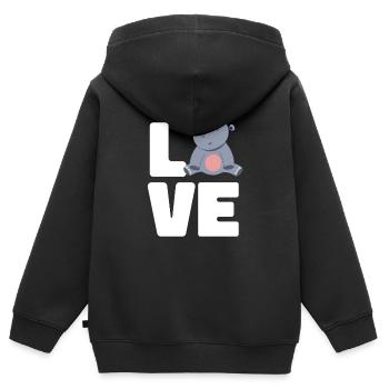 Hippopotame Hippopotame - Sweat Premium à capuche zippé enfant bio - noir - Dos - AI Model Kid Male (0cm)
