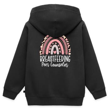 Conseillère en allaitement maternel Mamans qui pompent - Sweat Premium à capuche zippé enfant bio - noir - Dos - AI Model Kid Male (0cm)