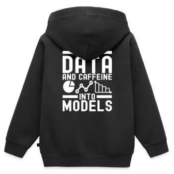 Analyste de données en science des données - Sweat Premium à capuche zippé enfant bio - noir - Dos - AI Model Kid Male (0cm)