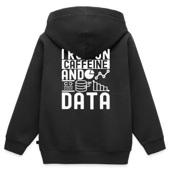 Analyste de données en science des données - Sweat Premium à capuche zippé enfant bio - noir - Dos - AI Model Kid Male (0cm)