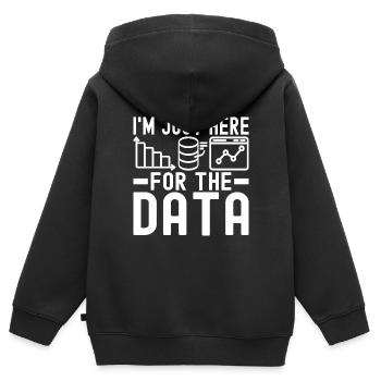 Analyste de données en science des données - Sweat Premium à capuche zippé enfant bio - noir - Dos - AI Model Kid Male (0cm)