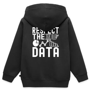 Analyste de données en science des données - Sweat Premium à capuche zippé enfant bio - noir - Dos - AI Model Kid Male (0cm)