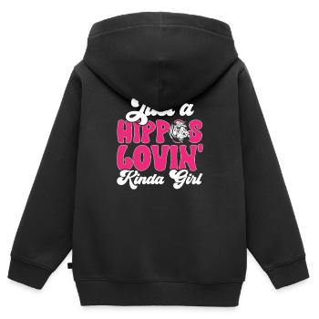 Hippopotame Hippopotame - Sweat Premium à capuche zippé enfant bio - noir - Dos - AI Model Kid Male (0cm)