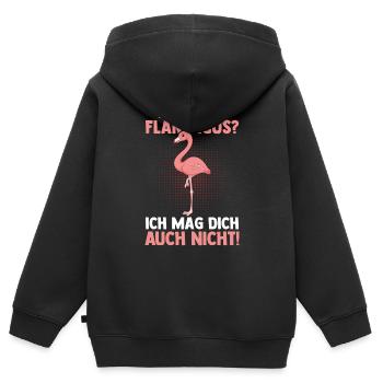 Du magst keine Flamingos - Kinder Premium Organic Zip Hoodie - Schwarz - Hinten - AI Model Kid Male (0cm)