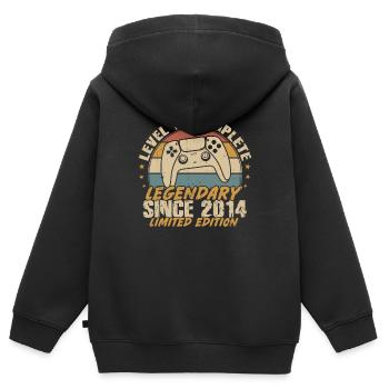 Level 10 Complete Legendär seit 2014 - Kinder Premium Organic Zip Hoodie - Schwarz - Hinten - AI Model Kid Male (0cm)