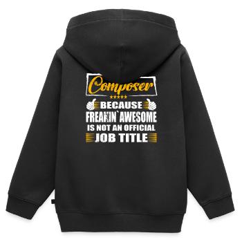 Compositeur Freakin Génial Drôle Travail - Sweat Premium à capuche zippé enfant bio - noir - Dos - AI Model Kid Male (0cm)