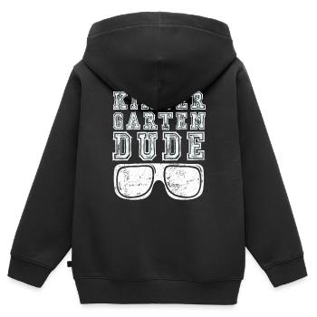 Maternelle Mec Drôle Pré École Maternelle Bff Meilleur Ami - Sweat Premium à capuche zippé enfant bio - noir - Dos - AI Model Kid Male (0cm)