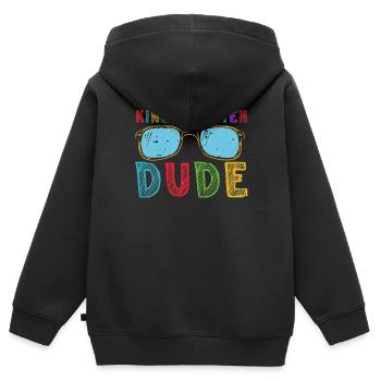 Maternelle Mec Drôle Pré École Maternelle Bff Meilleur Ami - Sweat Premium à capuche zippé enfant bio - noir - Dos - AI Model Kid Male (0cm)