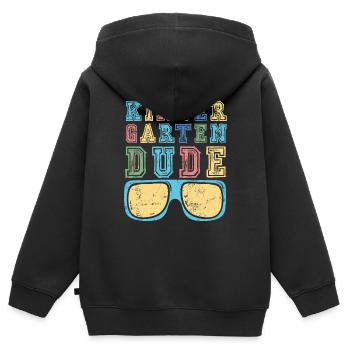 Maternelle Mec Drôle Pré École Maternelle Bff Meilleur Ami - Sweat Premium à capuche zippé enfant bio - noir - Dos - AI Model Kid Male (0cm)