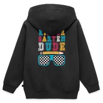 Maternelle Mec Drôle Pré École Maternelle Bff Meilleur Ami - Sweat Premium à capuche zippé enfant bio - noir - Dos - AI Model Kid Male (0cm)