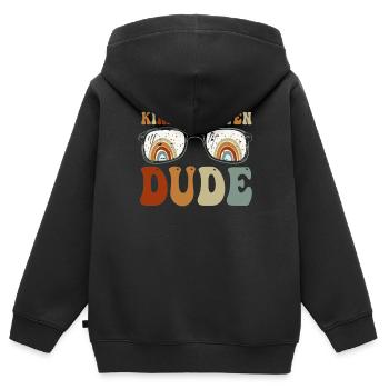 Maternelle Mec Drôle Pré École Maternelle Bff Meilleur Ami - Sweat Premium à capuche zippé enfant bio - noir - Dos - AI Model Kid Male (0cm)