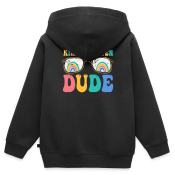 Maternelle Mec Drôle Pré École Maternelle Bff Meilleur Ami - Sweat Premium à capuche zippé enfant bio - noir - Dos - AI Model Kid Male (0cm)