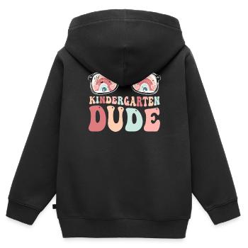 Maternelle Mec Drôle Pré École Maternelle Bff Meilleur Ami - Sweat Premium à capuche zippé enfant bio - noir - Dos - AI Model Kid Male (0cm)