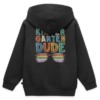 Maternelle Mec Drôle Pré École Maternelle Bff Meilleur Ami - Sweat Premium à capuche zippé enfant bio - noir - Dos - AI Model Kid Male (0cm)