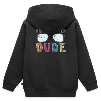 Maternelle Mec Drôle Pré École Maternelle Bff Meilleur Ami - Sweat Premium à capuche zippé enfant bio - noir - Dos - AI Model Kid Male (0cm)