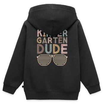 Maternelle Mec Drôle Pré École Maternelle Bff Meilleur Ami - Sweat Premium à capuche zippé enfant bio - noir - Dos - AI Model Kid Male (0cm)