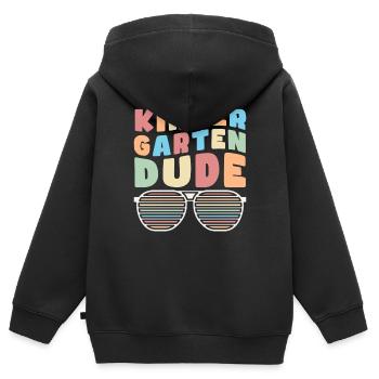 Maternelle Mec Drôle Pré École Maternelle Bff Meilleur Ami - Sweat Premium à capuche zippé enfant bio - noir - Dos - AI Model Kid Male (0cm)