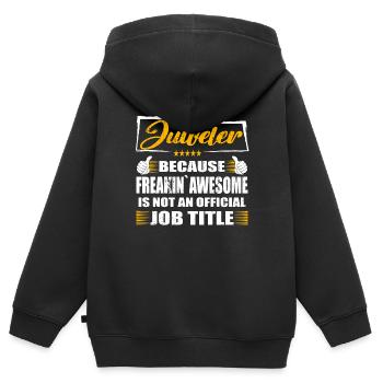 Juweler Freakin Awesome Funny Job - Kinder Premium Organic Zip Hoodie - Schwarz - Hinten - AI Model Kid Male (0cm)