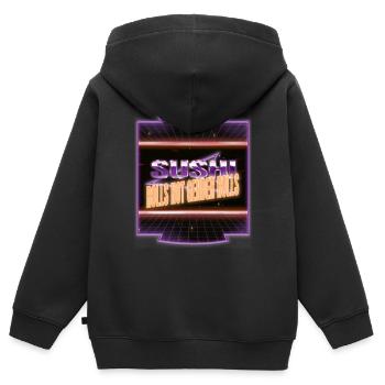 obama love awesome when there blackpower jokes - Kinder Premium Organic Zip Hoodie - Schwarz - Hinten - AI Model Kid Male (0cm)