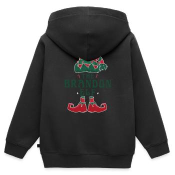 Der Brandon Elf Pyjama für lustige Weihnachten - Kinder Premium Organic Zip Hoodie - Schwarz - Hinten - AI Model Kid Male (0cm)