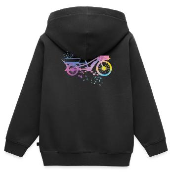 Heavy Duty Bike Cargo Bike Cargo Bike Cargo Bike - Kids Premium Organic Zip-up Hoodie - black - Back - AI Model Kid Male (0cm)