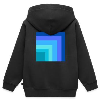 squares within a square - Kids Premium Organic Zip-up Hoodie - black - Back - AI Model Kid Male (0cm)