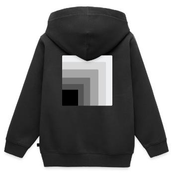 squares within a square - Kids Premium Organic Zip-up Hoodie - black - Back - AI Model Kid Male (0cm)