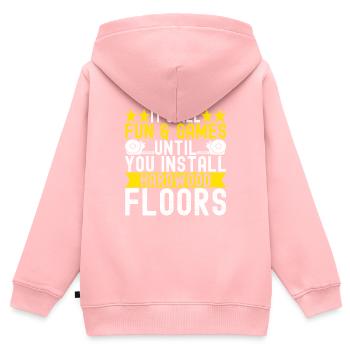 liesenleger floor layer - Kids Premium Organic Zip-up Hoodie - rose - Back - AI Model Kid Female (0cm)