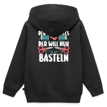 Bastler Basteln - Kinder Premium Organic Zip Hoodie - Schwarz - Hinten - AI Model Kid Male (0cm)