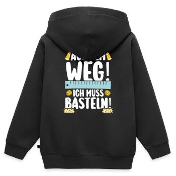 Bastler Basteln - Kinder Premium Organic Zip Hoodie - Schwarz - Hinten - AI Model Kid Male (0cm)