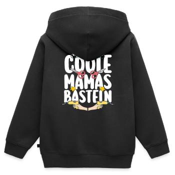 Mama Mutter Bastler Basteln - Kinder Premium Organic Zip Hoodie - Schwarz - Hinten - AI Model Kid Male (0cm)