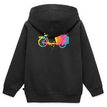Heavy Duty Bike Cargo Bike Cargo Bike Cargo Bike - Kids Premium Organic Zip-up Hoodie - black - Back - AI Model Kid Male (0cm)