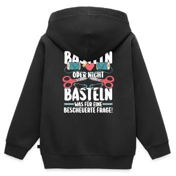Bastler Basteln - Kinder Premium Organic Zip Hoodie - Schwarz - Hinten - AI Model Kid Male (0cm)