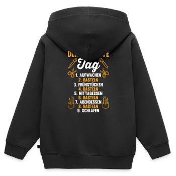 Bastler Basteln - Kinder Premium Organic Zip Hoodie - Schwarz - Hinten - AI Model Kid Male (0cm)