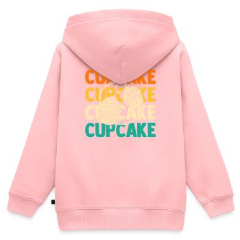 Cuisson des cupcakes - Sweat Premium à capuche zippé enfant bio - rose - Dos - AI Model Kid Female (0cm)