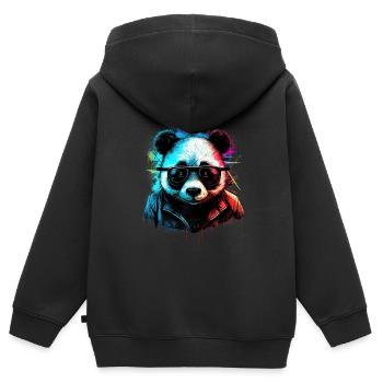 Futuristic panda - Kids Premium Organic Zip-up Hoodie - black - Back - AI Model Kid Male (0cm)