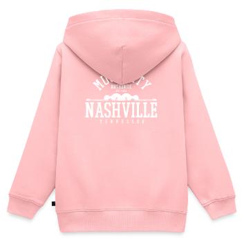 Nashville Tennessee Musique country - Sweat Premium à capuche zippé enfant bio - rose - Dos - AI Model Kid Female (0cm)