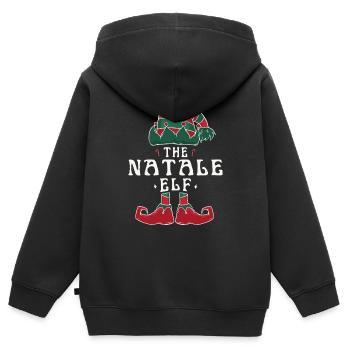 Natale Elf Familie Passende Gruppe Weihnachten Papa - Kinder Premium Organic Zip Hoodie - Schwarz - Hinten - AI Model Kid Male (0cm)